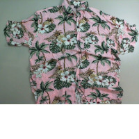 Men's shirt pink in flowers