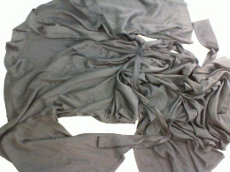 Long silk robe with belt, black