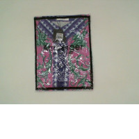 Long Dress (Purple Green leaf Pattern)