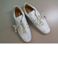 Men's sneakers, leatherette with laces, white