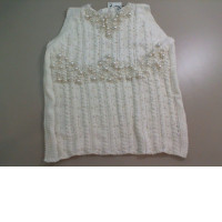 Knitted jumper women decorated with beads