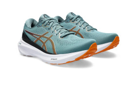 ASICS SHOES GEL-KAYANO 30 Color: FOGGY TEAL/BRIGHT ORANGE