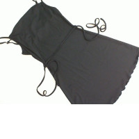 Women's short dress with a belt, black Women's short dress with a belt, black