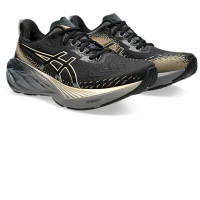 ASICS NOVABLAST 4 PLATINUM Men Running Shoes Color: BLACK/CHAMPAGNE