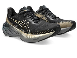ASICS NOVABLAST 4 PLATINUM Men Running Shoes Color: BLACK/CHAMPAGNE