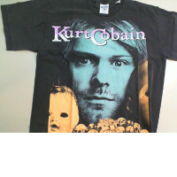 T-shirt Curt Cobain Size XL Black Color T-shirt Curt Cobain Size XL Black Color