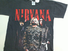 T-shirt Nirvana red sign Sizxe L Black color