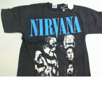 T-shirt Nirvana Blue sign size L Black color