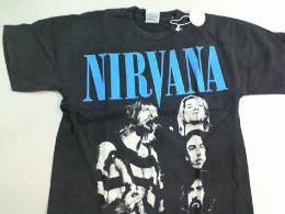 T-shirt Nirvana Blue sign size L Black color