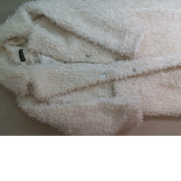 Women's long coat, white with studs Women's long coat, white with studs