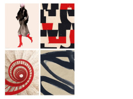 ikea poster Red boots, 30x40 cm 4 piece