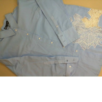 Women's blue shirt with lace