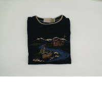 Blue longsleeve with deer print