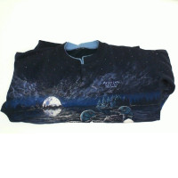 Blue longsleeve with night and ducks print Blue longsleeve with night and ducks print
