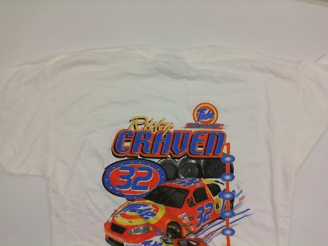 White t-shirt with RICKY CRAVEN RACING print White t-shirt with RICKY CRAVEN RACING print