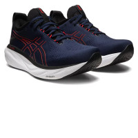 ASICS GEL-NIMBUS 25 Men Running Shoes Color: MIDNIGHT/ELECTRIC RED
