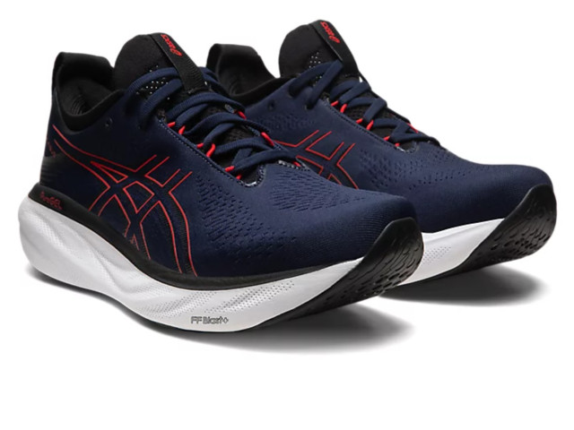 ASICS GEL-NIMBUS 25 Men Running Shoes Color: MIDNIGHT/ELECTRIC RED ASICS GEL-NIMBUS 25 Men Running Shoes Color: MIDNIGHT/ELECTRIC RED