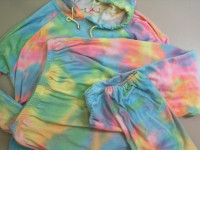 Women's tracksuit, rainbow hooded jacket+pants
