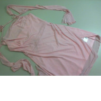 Pink summer women's dress short with long sleeves