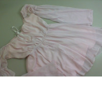 Pink summer women's dress short with long sleeves