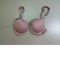 Pink bra with sequins on the straps Pink bra with sequins on the straps