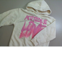 Jacket for girls, beige with hood