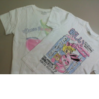 Set of 2 children's T-shirts, white with a pattern ZARA