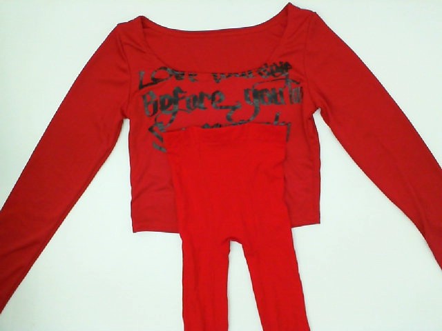 Set Of Long Sleeve Shirt + Long Paints Red (2 Pcs/Set) Set Of Long Sleeve Shirt + Long Paints Red (2 Pcs/Set)