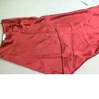 Long skirt, red, silk