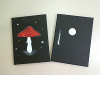 Set of 2 paintings, black background