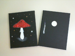 Set of 2 paintings, black background