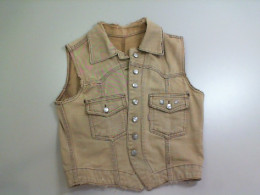Women's denim vest, brown
