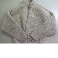 Women's beige short jacket with zipper ADIDAS