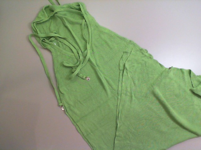 Long women's dress, with ties, green Long women's dress, with ties, green