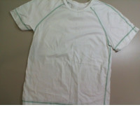 White T-shirt with green seams White T-shirt with green seams