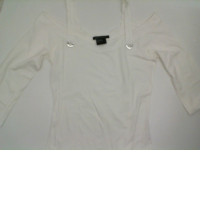 White women's t-shirt with sleeves