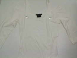 White women's t-shirt with sleeves