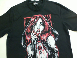 Black T-shirt with anime design, Japan
