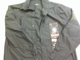 Men's shirt, black with stripes, Japan