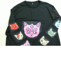 Unisex sweatshirt, long sleeves, black with stripes