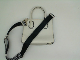 White MK women's hand bag with black strap