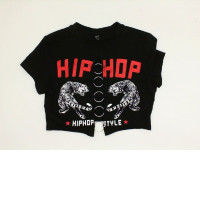 Black SHEIN t-shirt with HIP HOP print 