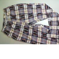 Cotton pants, checkered