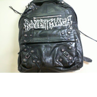 Leather backpack, with iron spikes, black