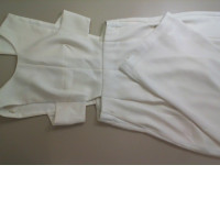 Women's overalls, long trousers, white