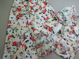 Women's set, trousers + short top, yellow with flowers Women's set, trousers + short top, yellow with flowers