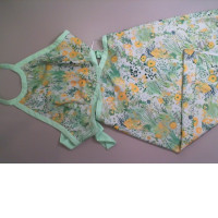 Women's short dress with ties, green