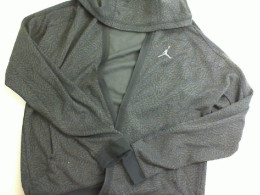 Sports jacket with a hood, with a zipper, black