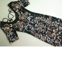 Evening dress, short, decorated with sequins Evening dress, short, decorated with sequins