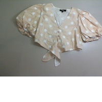 Women's top with buttons, beige Women's top with buttons, beige